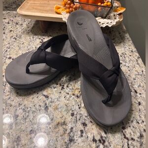 Clarks Black and Gray Sandals